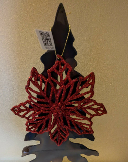 6in glitter poinsettia orn 2.99 4