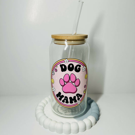 Dog Mama 20oz Glass Can