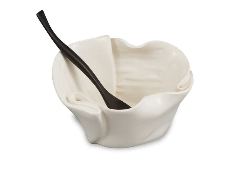 Hilborn Pottery Guacamole Bowl with Rosewood Spoon