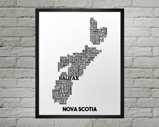 Nova Scotia Cities Map Print