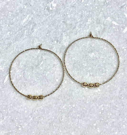 GF Sparkle Hoops/GF Faceted Bead EST048-GF