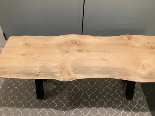 Live Edge Coffee Table with Metal X Legs