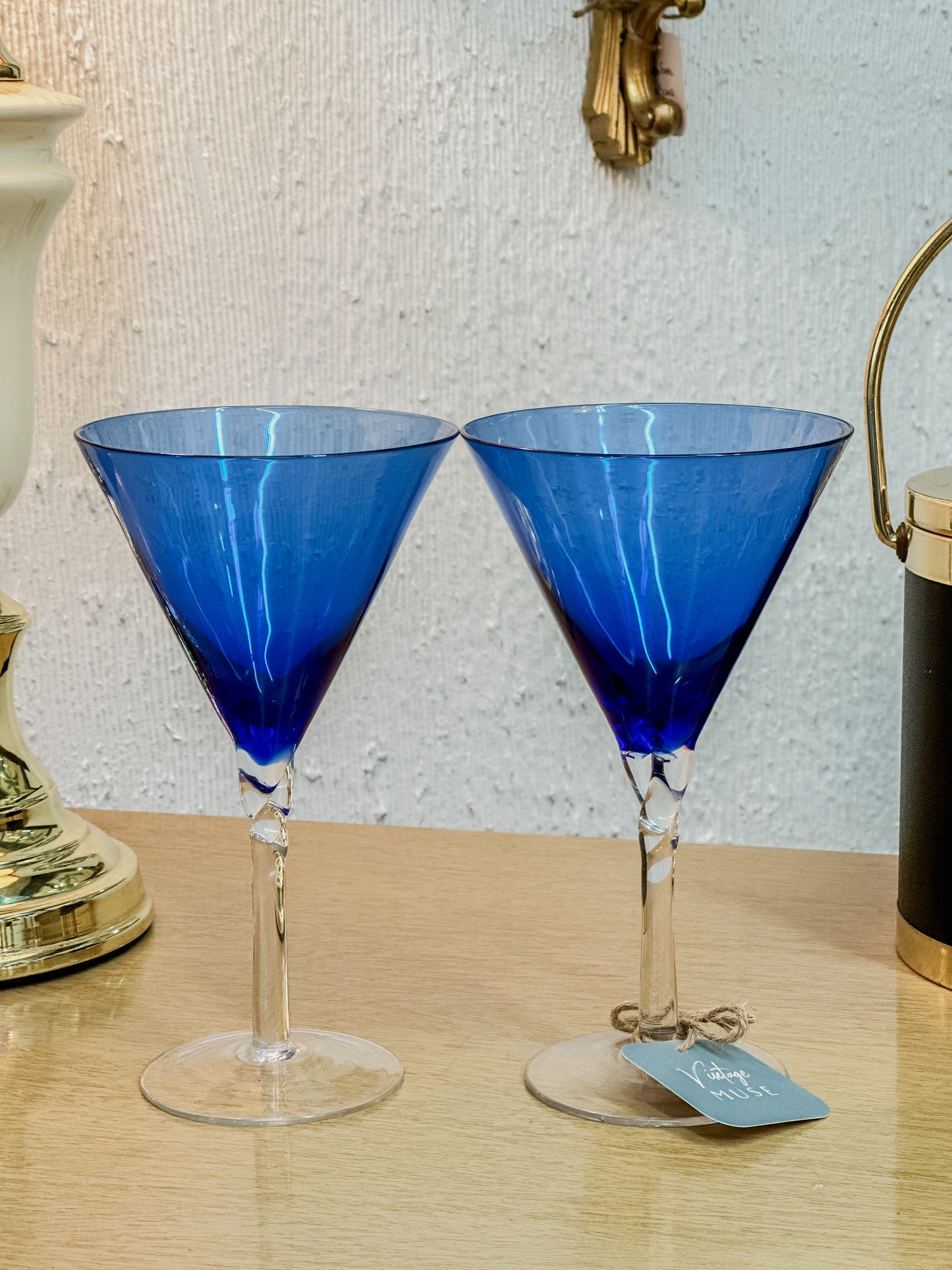 Cobalt Martini Glasses