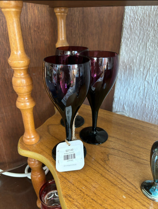 Smokey Plum MCM Wine Glass (Single)