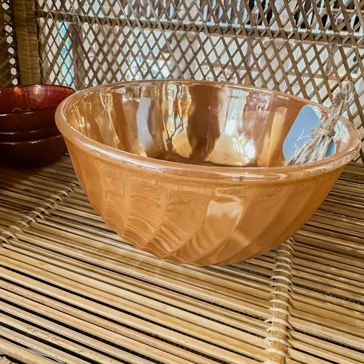 Swirl Peach Lustre Bowl