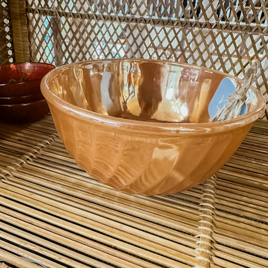 Swirl Peach Lustre Bowl