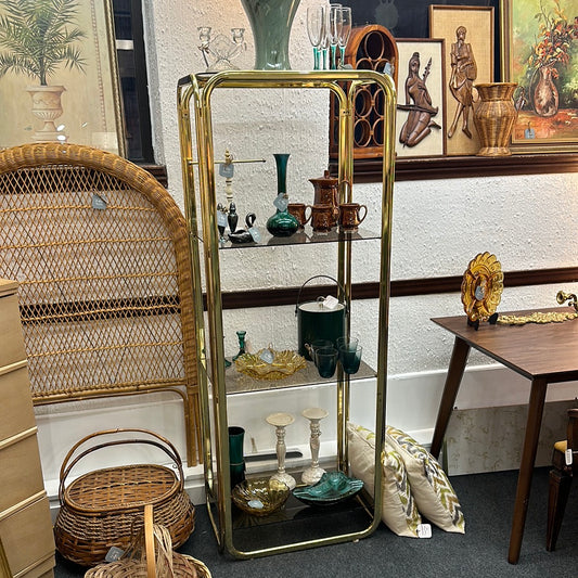 Brass & Glass Shelving Unit