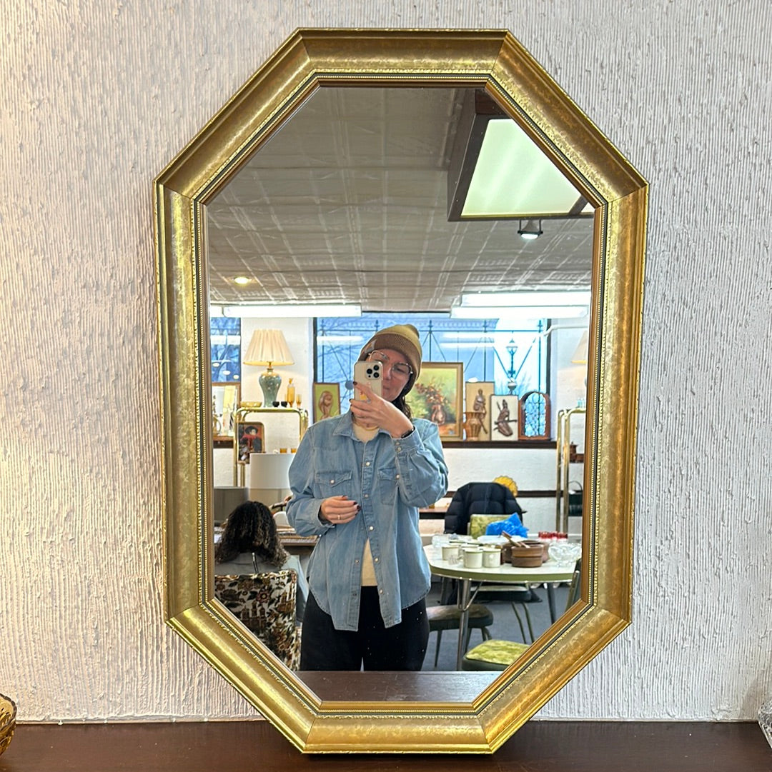 Antique Gold Octagonal Mirror