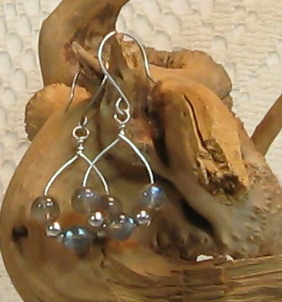 Blue Labradorite Argentium Sterling Silver Earrings