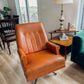 Mid-Century Vegan Leather Swivel Rocker