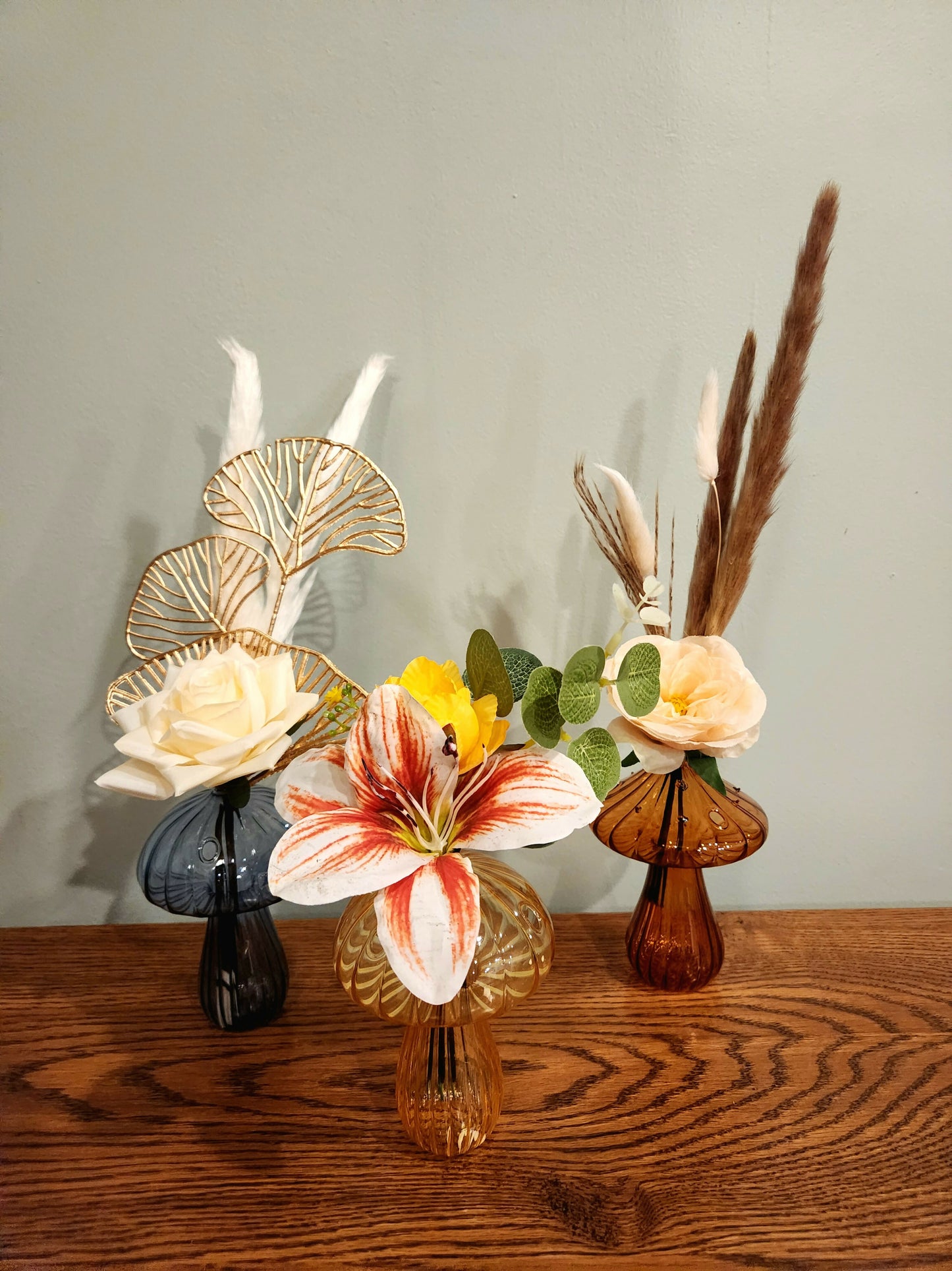 Mushroom Bud Vase Arrangement