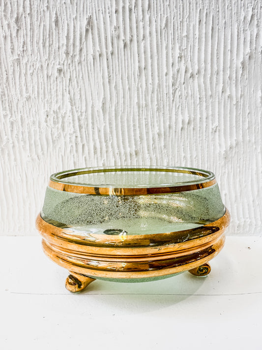 Turquoise & Gold Pronged Dish