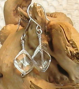 Crystal Quartz Argentium Sterling Silver Earrings