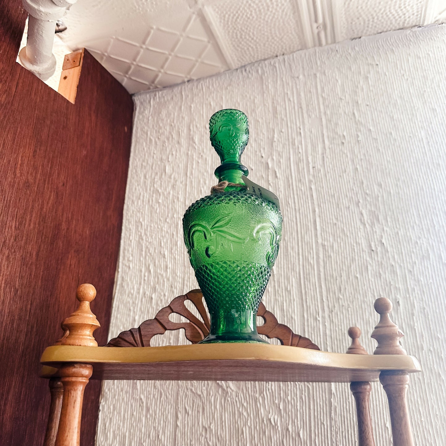 Emerald Ornate Glass Decanter