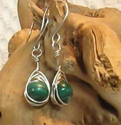 Malachite Argentium Sterling Silver Earrings