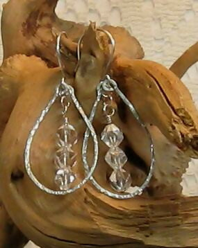 Crystal Quartz Argentium Sterling Silver Earrings