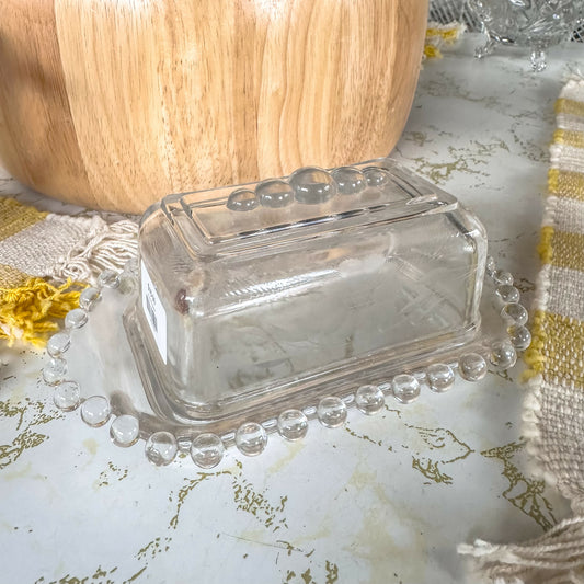 Dotted Glass Butter Dish