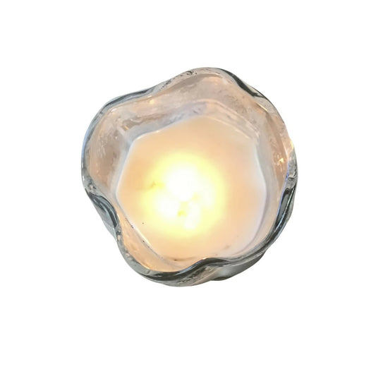 French Lavender Clear Twisted Glass Soy Candle