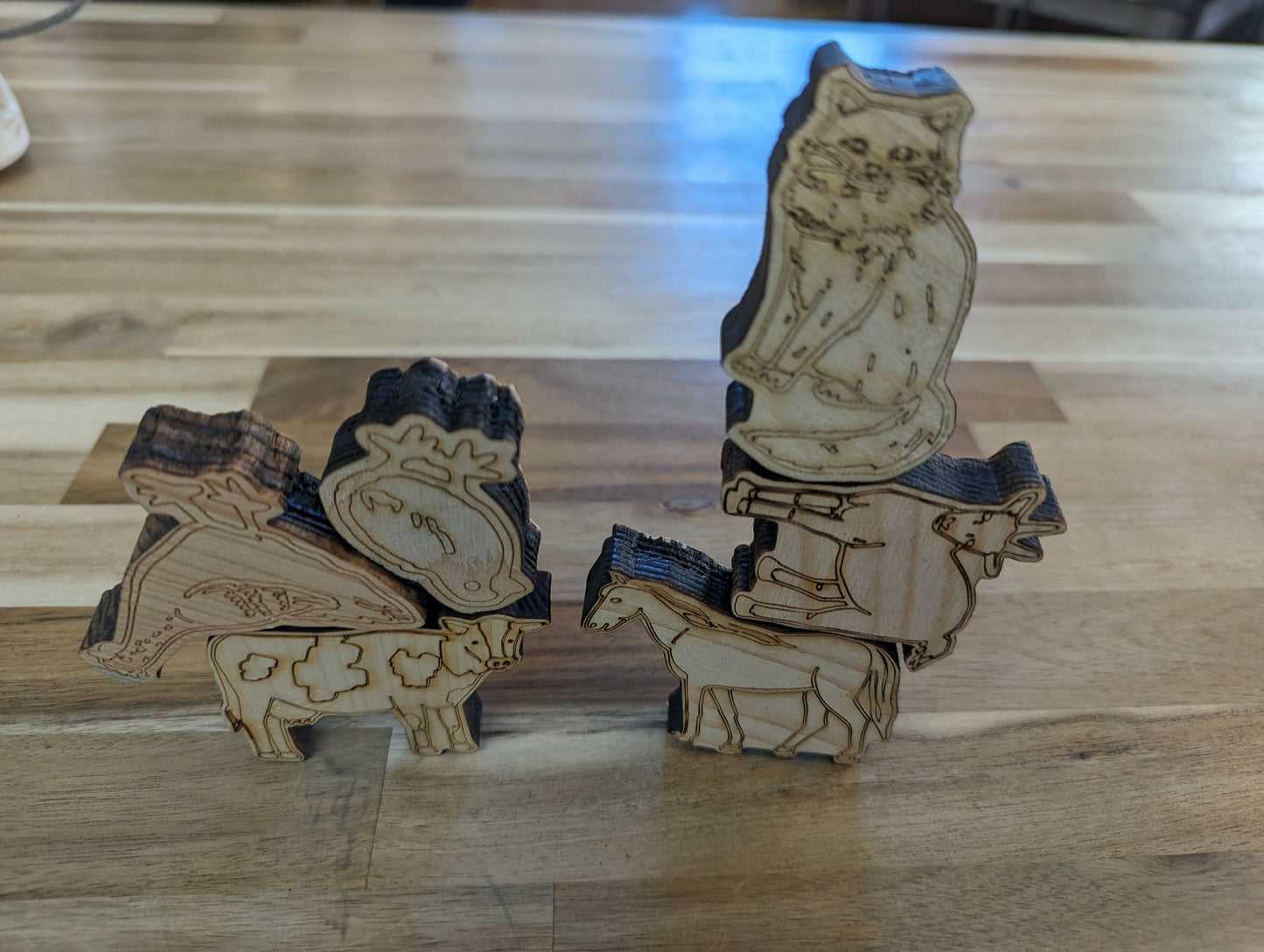 Handcrafted Wood Farm Animal Stacking Set