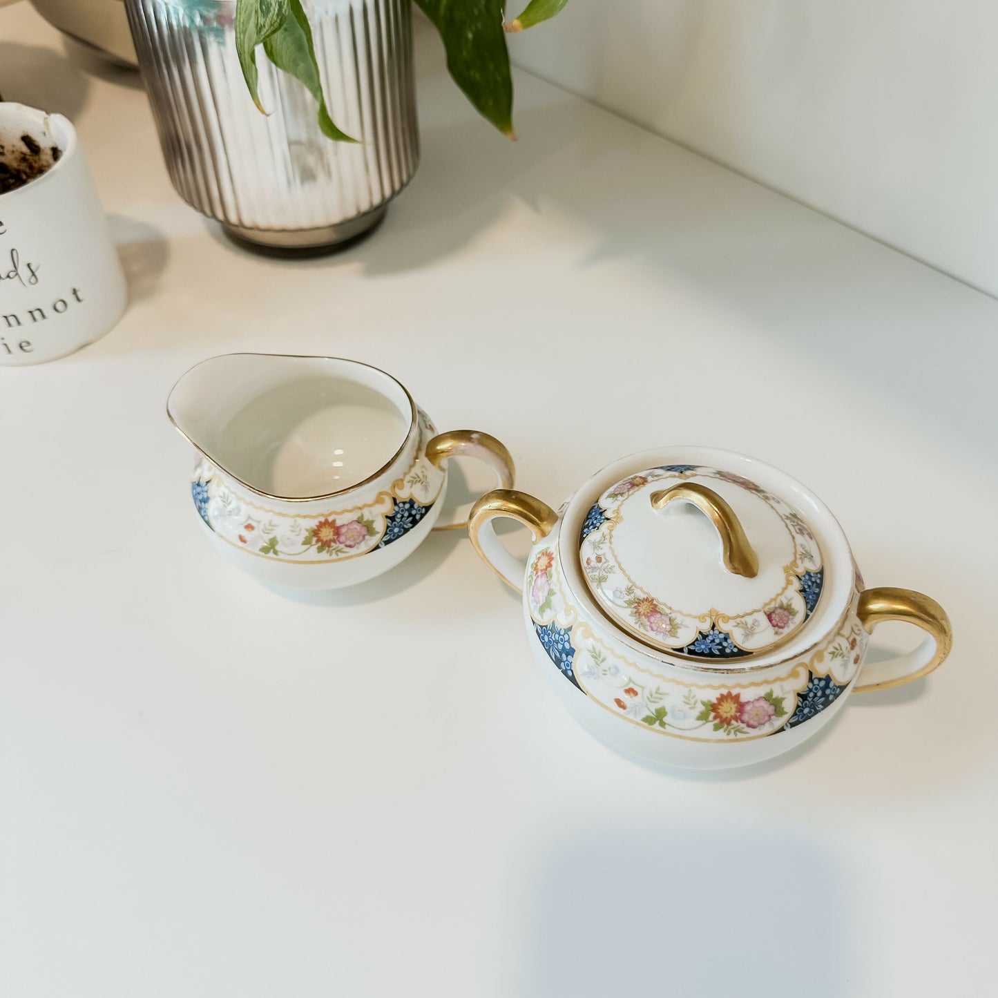 Noritake Gold Accented Floral Set