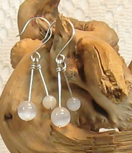 Selenite Argentium Sterling Silver Earrings