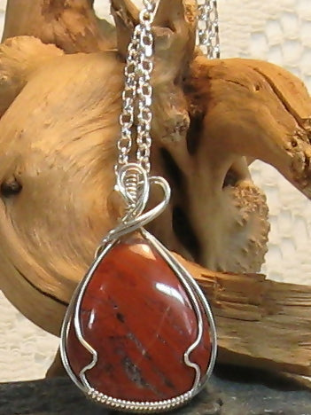 Red Jasper Argentium Sterling Silver Necklace