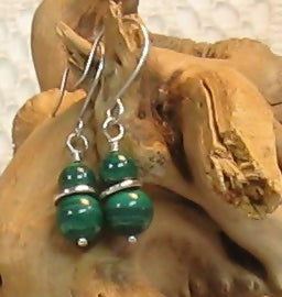 Malachite Argentium Sterling Silver Earrings