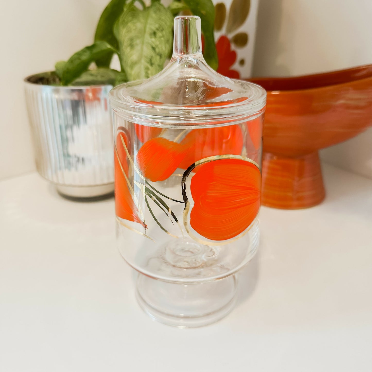 Orange Leaf Apothecary Jar