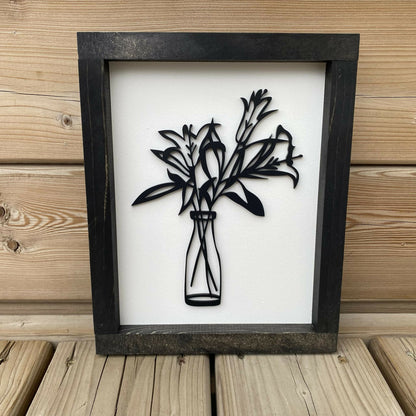 Lilies In Vase 3D Sign