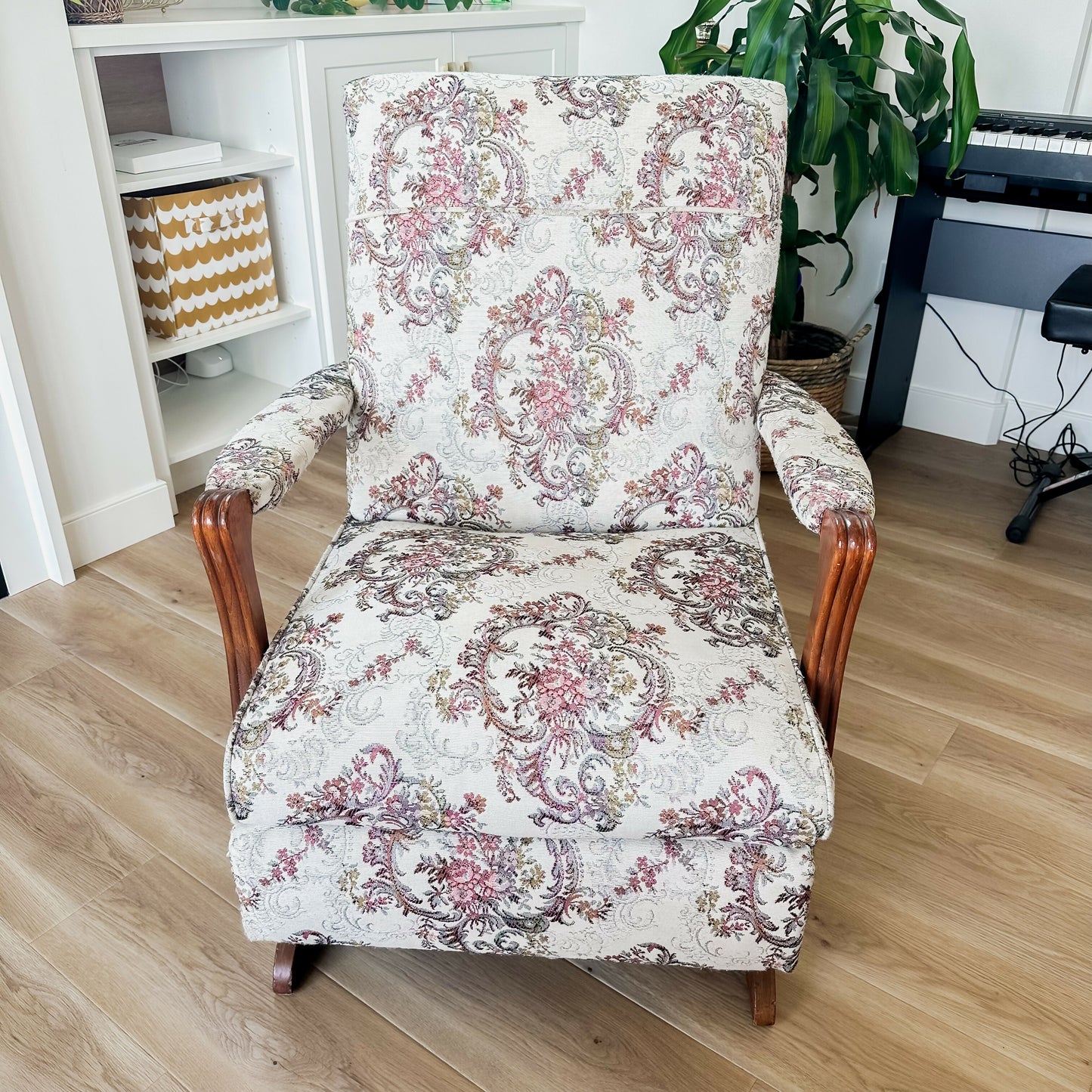 Floral Embroidered Rocking Chair