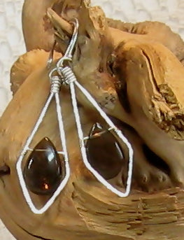 Smoky Quartz Argentium Sterling Silver Earrings