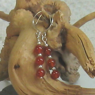 Red Agate Argentium(R) Sterling Silver Earrings