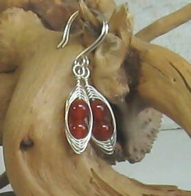 Red Agate Argentium(R) Sterling Silver Earrings