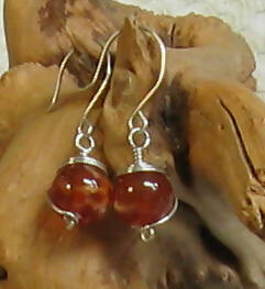 Crab Fire Agate Argentium(R) Sterling Silver Earrings