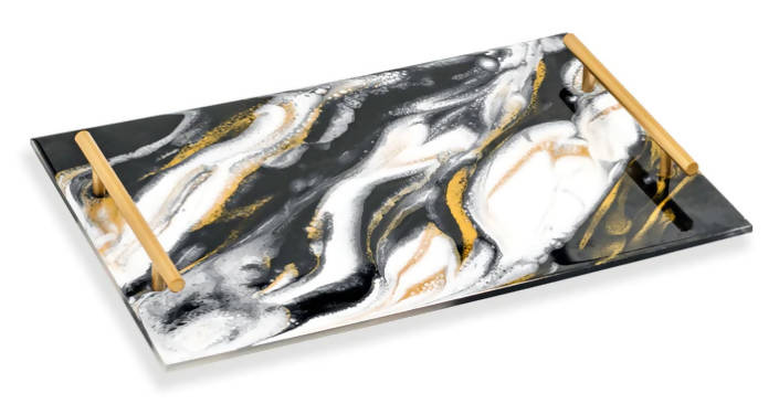 Resin Serving Tray With Handles