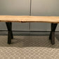 Live Edge Coffee Table with Metal X Legs