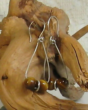 Tiger Eye Argentium(R) Sterling Silver Earrings