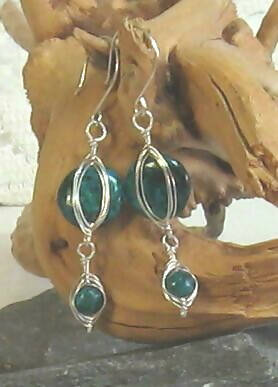 Chrysocolla Argentium(R) Sterling Silver Earrings