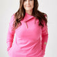 1/4 Zip Hoody- Fandango Pink with Rose Gold