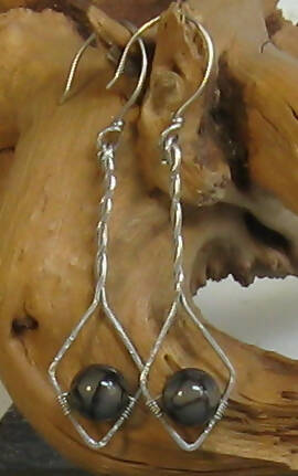 Dragon Vein Agate Argentium(R) Sterling Silver Earrings