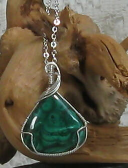 Malachite Argentium Sterling Silver Necklace