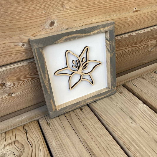 Lily 3D Sign - Wood