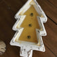 Christmas in July SALE-Christmas Tree Dough Bowl -Sugared Snowflakes