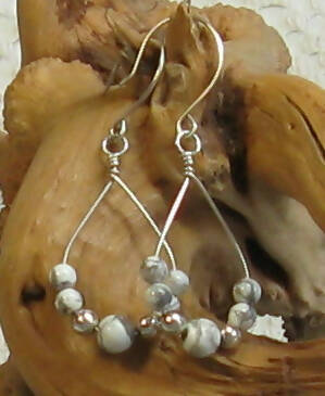 Howlite Argentium(R) Sterling Silver Earrings