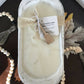 Christmas in July Sale-Candle Dough Bowl - Sea Salt & Cypress - Distressed Linen