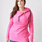 1/4 Zip Hoody- Fandango Pink with Black