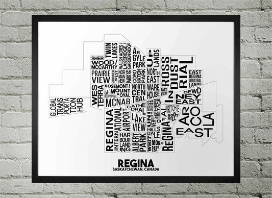 Regina Neighbourhood Map BW