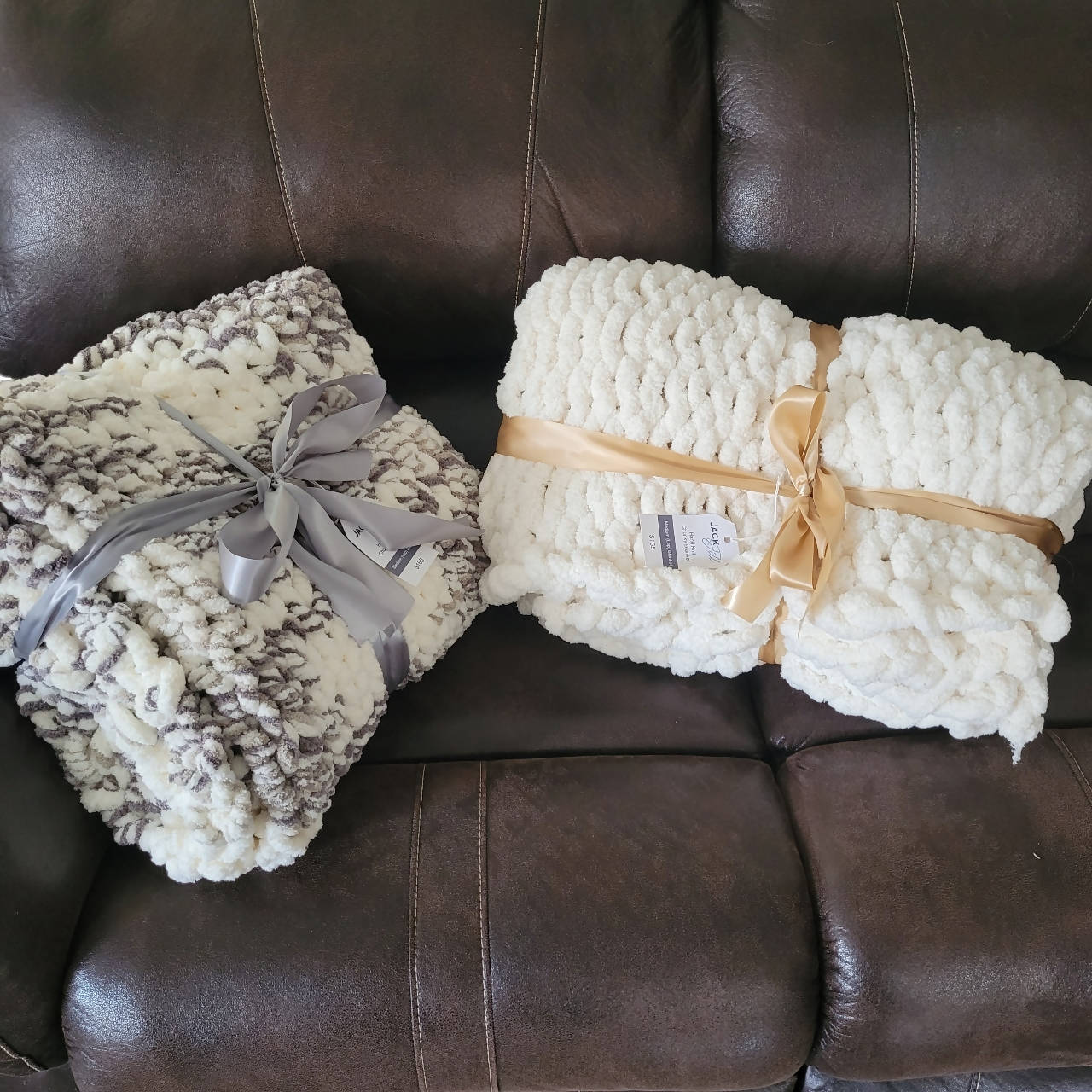 Hand Knit Chunky Chenille Throw