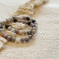 Nurturing + Grounding Gemstone Bracelet || Lilac Jasper Bamboo Agate Map Jasper || Purple Neutral Grey Beige