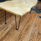Live edge coffee table with hairpin legs